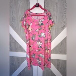 237. Girls Cat And Jack Animal Print Nightgown Sleepwear XL